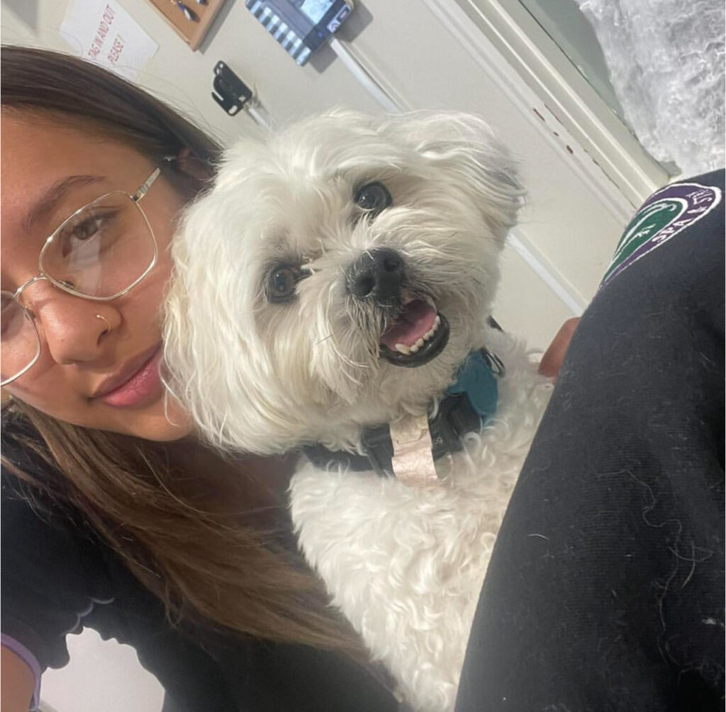 Alysha with dog