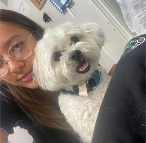 Alysha with dog